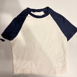 Navy and White Raglan/Baseball T-Shirt
